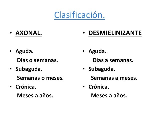 clasificacion polineuropatias